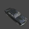 Black Vintage Car with Classic Retro Design Chrome Accents and White Wall Tires