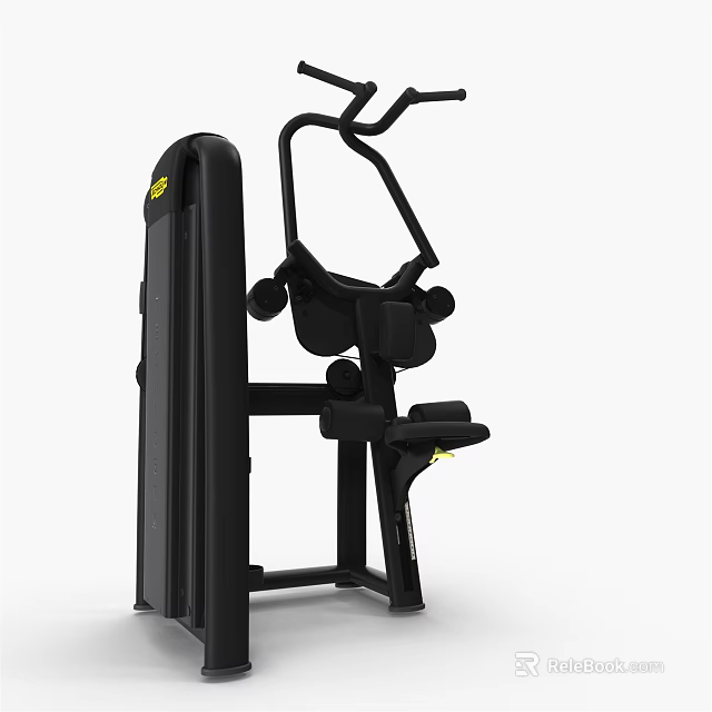 Seated Black Fitness Equipment With Metal Frame And Adjustable Home Gym Settings 3d model 