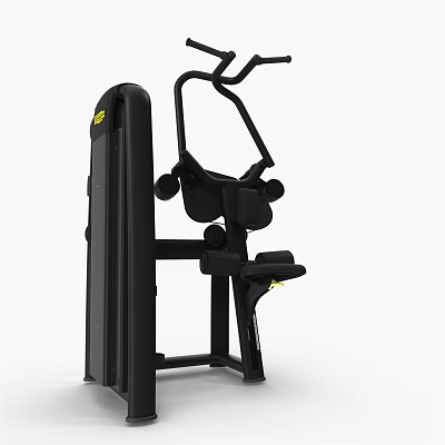 Seated Black Fitness Equipment With Metal Frame And Adjustable Home Gym Settings 3d model