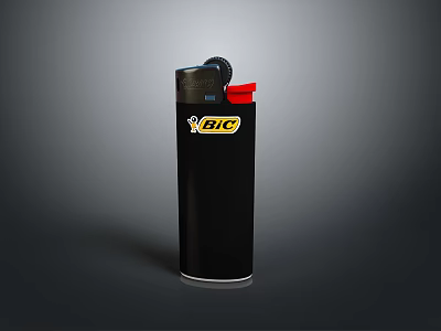 BIC Black Lighter with Red Ignition Top for Reliable Everyday Use 3d model