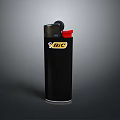 BIC Black Lighter with Red Ignition Top for Reliable Everyday Use 3d model