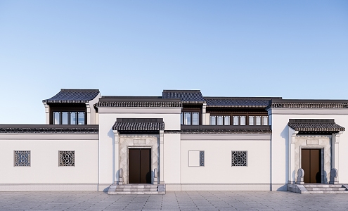 Chinese-style double-family villa 3d model