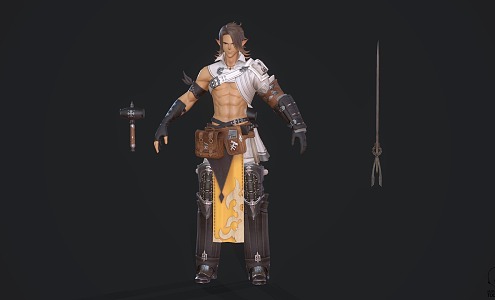 Man Warrior Samurai Home 3d model