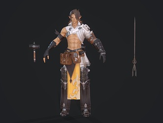 Man Warrior Samurai Home 3d model