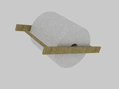 Rustic Garden Ornament with Textured Roll and Wooden Stand for Outdoor Decor 3d model