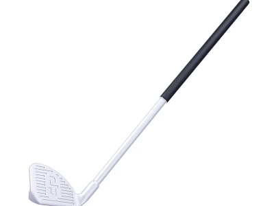 Professional Golf Club Sports Equipment With White Club Head And Black Grip 3d model