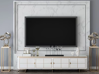furniture accessories combination TV cabinet 3d model