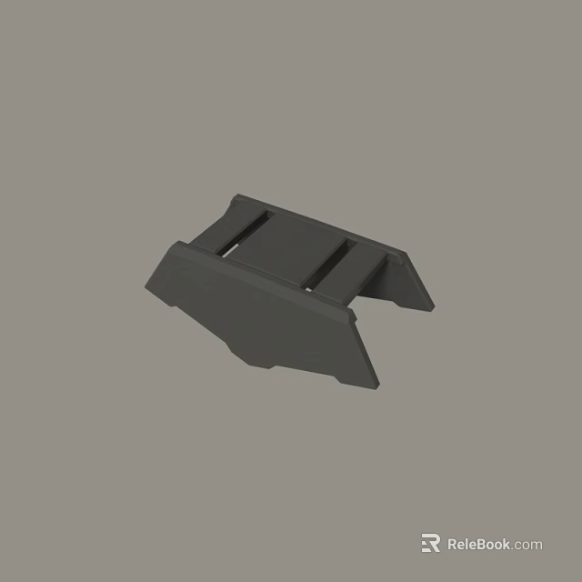 Black Durable Bracket Component With Functional Support And Stable Design 3d model 