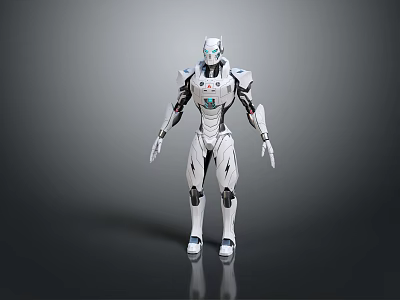 Smart Machine Humanoid Robot With Futuristic Design And White Mechanical Structure 3d model