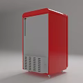 Stylish Red Upright Refrigerator With Shiny Surface And Modern Design For Home Kitchen