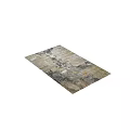 Square Rug With Abstract Distressed Pattern In Gray Gold And Black Tones