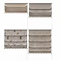 Stylish Roman Curtains In Neutral Tones With Animal Print Patterns For Home Decor