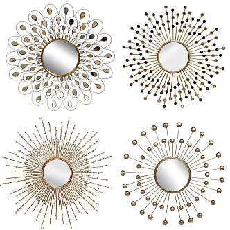 Post-modern mirror metal three-dimensional iron decoration combination 3d model