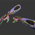 Advanced Purple Silver Mechanical Arm With Metallic Structure And Futuristic Design