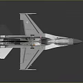 Gray Fighter Jet Model With Red Tail Pattern And Cockpit Design 3d model