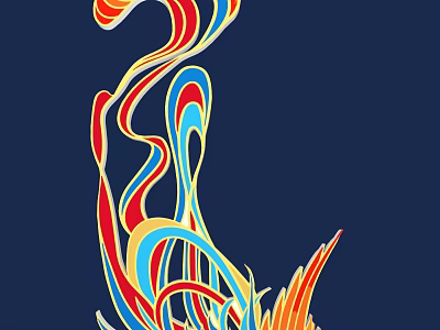 Commercial Equipment Design With Colorful Abstract Curved Lines On Blue Background 3d model