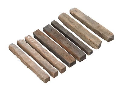 Natural Stone and Wood Materials with Various Textures and Sizes for Decoration 3d model