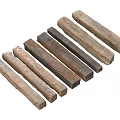 Natural Stone and Wood Materials with Various Textures and Sizes for Decoration