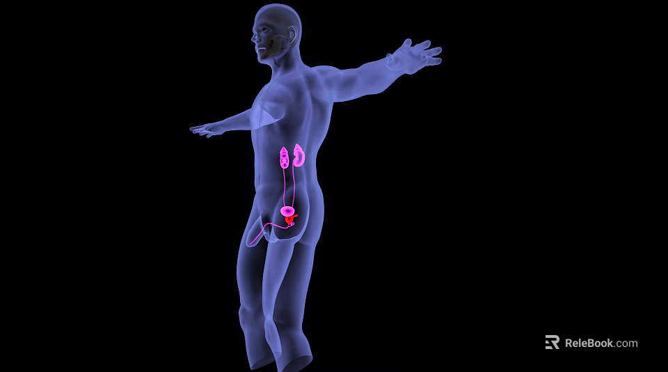 Medical Device For 3D Visualization Of Human Urinary System Kidneys And Bladder 3d model 