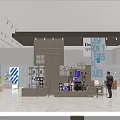 Modern Art Store Interior With Display Shelves Showcasing White Sculptures And Models 3d model