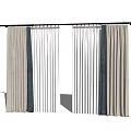 Soft Fabric Curtains In White Gray And Blue Tones With Modern Drape Design