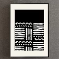 Black And White Geometric Pattern Decorative Wall Art With Framed Design 3d model