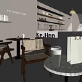 Modern Ke.Hao Cafe In World Town With Bar Counter Shelves Bottles Cups Tables And Chairs