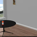 Orange Plastic Bottle With White Label And Silver Cap On Dark Background 3d model