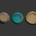 Colorful Blue And Beige Decorative Vases With Crackle Textured Surfaces