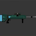 Futuristic Green Weapon Design Featuring Scope Stand And Glowing Tech Components 3d model