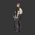 Full Length Portrait Of Man And Child Standing With Backpack And Cup