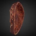 Traditional Handcrafted African Tribal Mask With Brown Geometric Patterns And Perforated Details