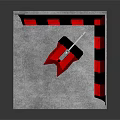 Industrial Safety Barrier Enclosure With Red Black Stripes And Red Mechanical Grabber