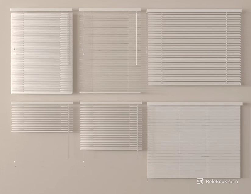 White Window Blinds Various Designs And Styles For Home Windows 3d model 