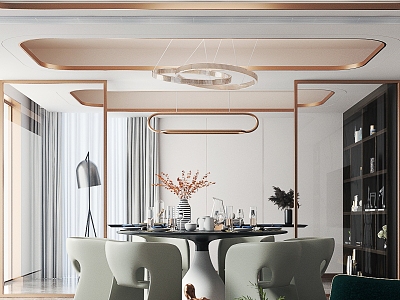 Light Luxury Restaurant Dining Table and Chair Combination model