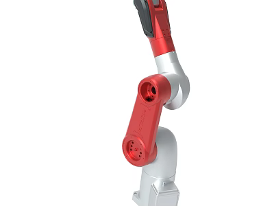 Red And Silver Robotic Arm Industrial Equipment 3d model