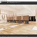 Spacious Yoga Fitness Studio With Aerial Hammocks Yoga Mats And Exercise Balls On Wooden Floor