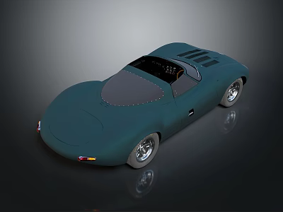 Sleek Deep Blue Sports Car With Streamlined Body And Silver Wheels Design 3d model