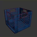Blue Plastic Storage Basket With Mesh Design And Handles For Home Organization
