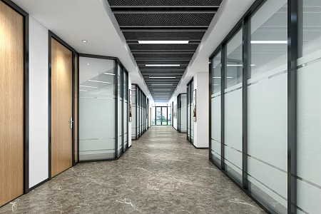 Modern corridor walkway 3d model