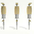 Three Yellow Automotive Metal Parts With Knob And Threaded Bolt Structure