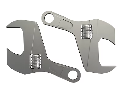 Hardware Tools Adjustable Wrenches With Metal Construction And Adjustment Knobs 3d model