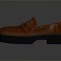 Brown Leather Loafers With Thick Platform Sole Classic Slip On Casual Fashion Footwear