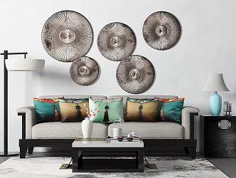 New Chinese-style double sofa 3d model