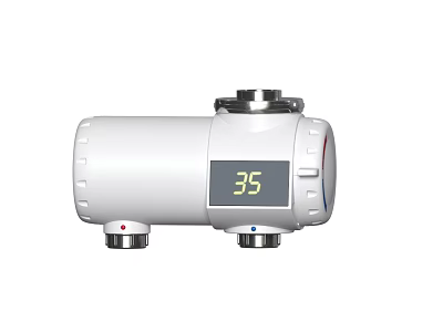 White Smart Temperature Control Faucet With Digital Display And 35 Degree Reading 3d model