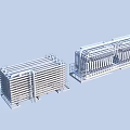 Two Large Industrial Heat Exchangers With Metal Frame And Pipe Arrays