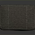 Comfortable Leather Ottoman With Stitched Details And Blue Legs Modern Stylish Design