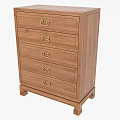 Traditional Style Wooden Chest of Drawers with Golden Handles and Carved Leg Details
