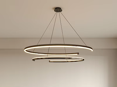 Modern Circular Ring Chandelier With Multiple Layered Design Illuminated Hanging Interior Ceiling 3d model