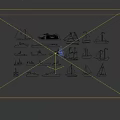 Golden Sailboats Silhouettes Collection Featuring Various Types On Dark Blue Background